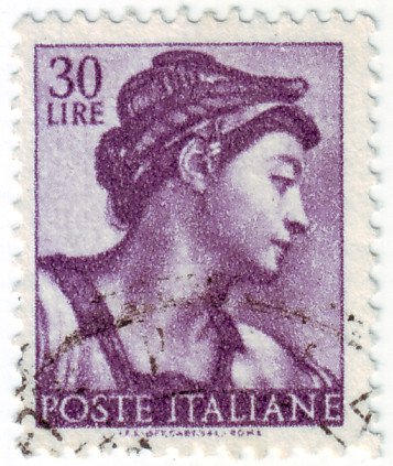 1961 Italian postage stamp - Michelangelo's Sibilla Eritrea