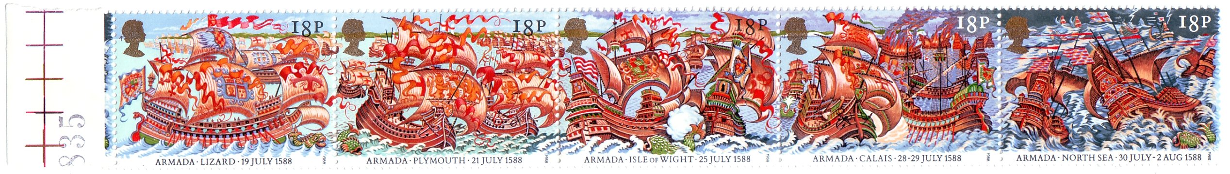 Spanish Armada 400th Anniversary Postage Stamps -1988